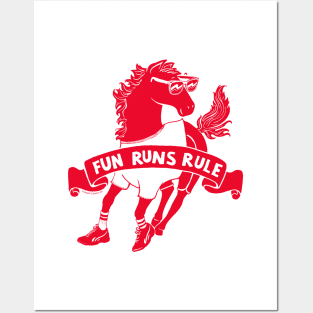 Fun Runs - Exercise horse design for a 5k run, jogging and fitness Posters and Art